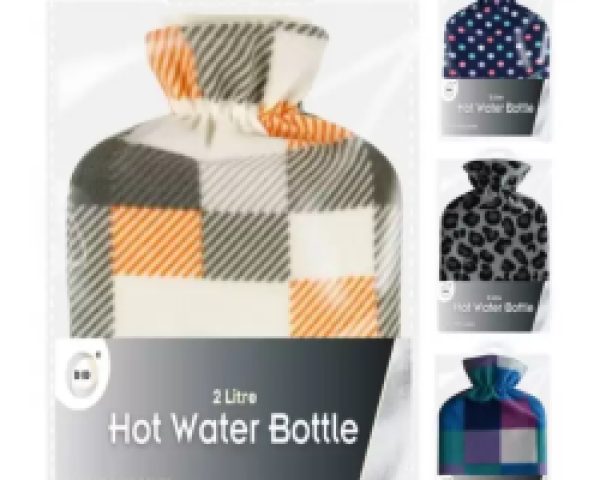 DID Hot Water Bottle With Fleece Cover 2L